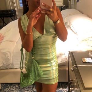 Green metallic dress